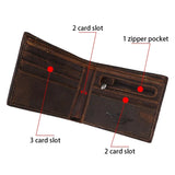 Royal Bagger Short Wallets for Men Crazy Horse Leather Cowhide Large Capacity Card Holder Vintage Coin Purse Bifold Wallet 1473